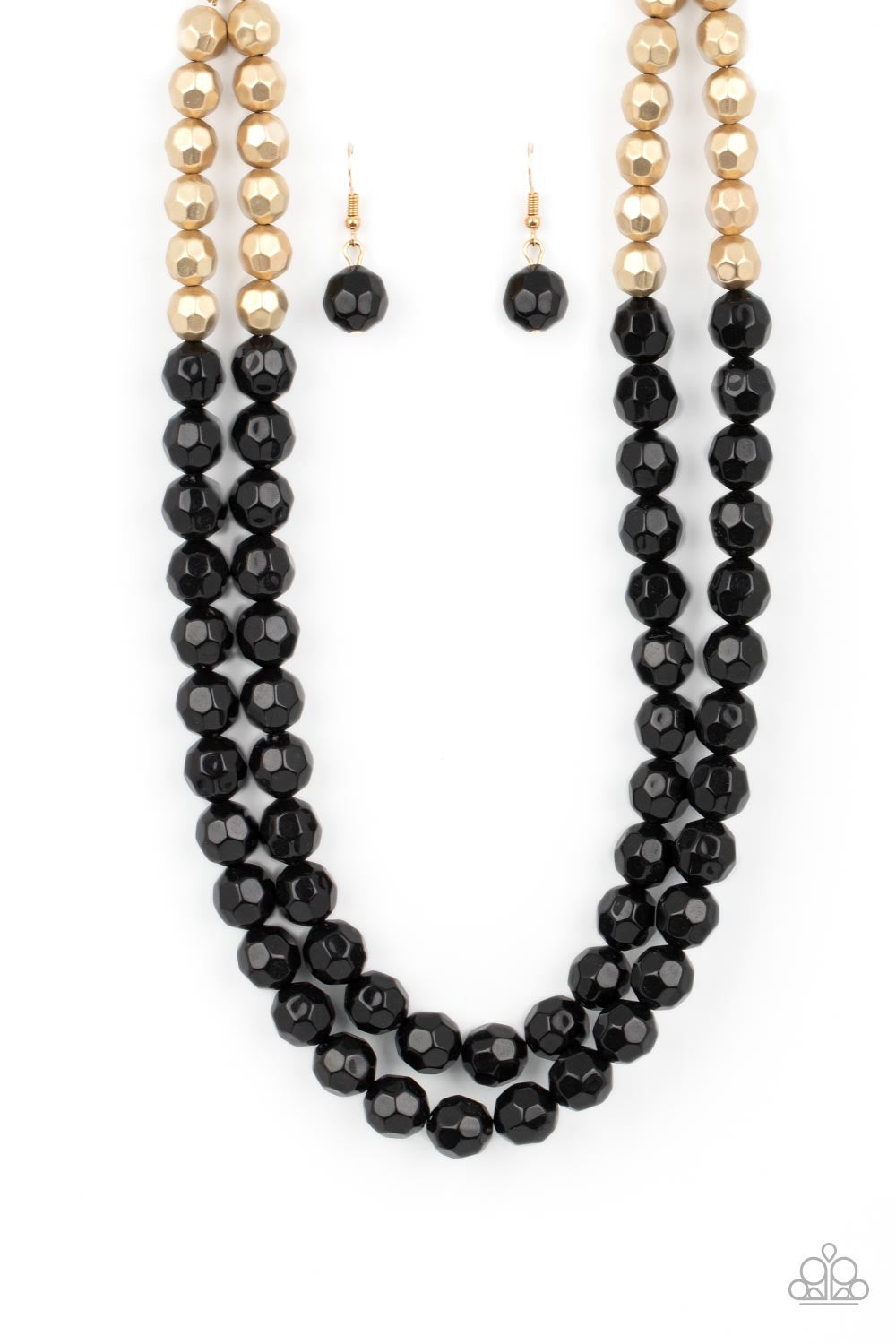 2 piece set : Greco Getaway - Black Necklace & Grecian Glamour - Black Bracelet