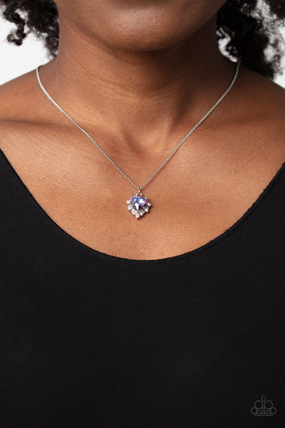 Paparazzi Be Still My Heart - Purple Heart Necklace -Paparazzi Jewelry Images