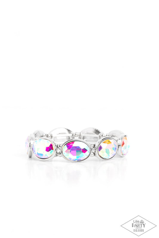 Paparazzi Diva In Disguise - Multi Iridescent Bracelet- Black Diamond Encore- Life of the Party-Paparazzi Jewelry Images