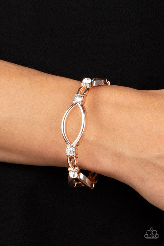Paparazzi Interwoven Illusion - Rose Gold Bracelet