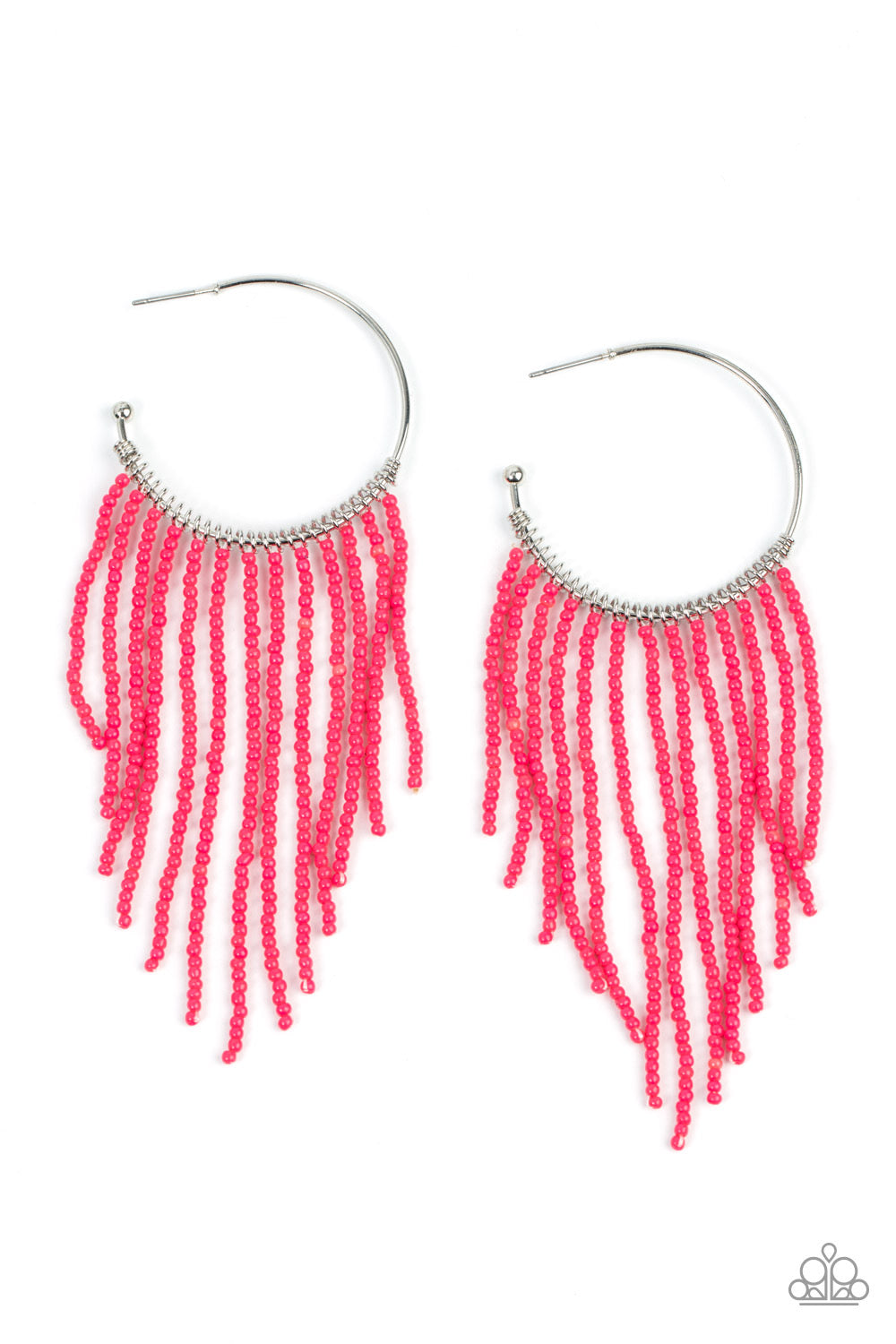 Saguaro Breeze - Pink Hoop Seed Bead Earrings