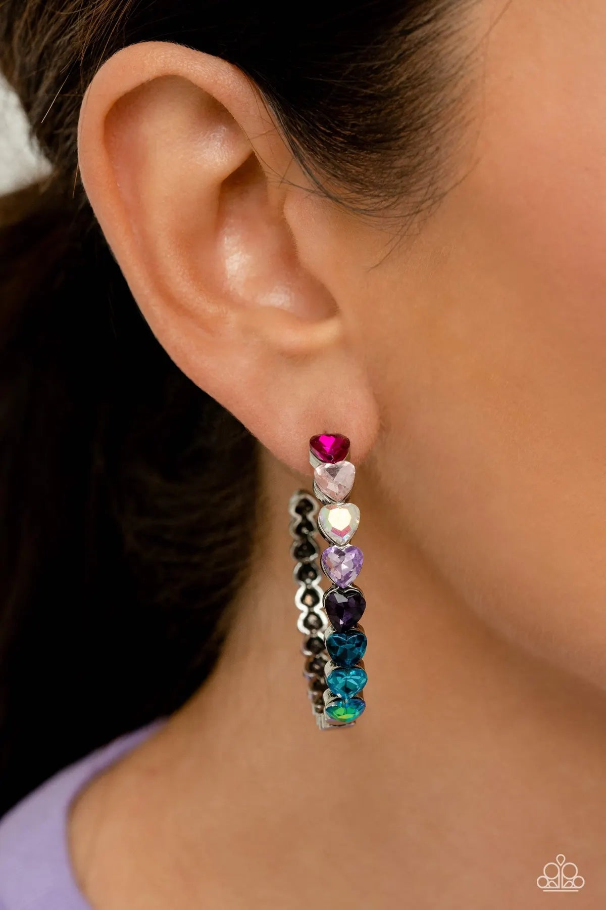 Heart Earrings - 5 Piece Jewelry Set - June 2023 Life of The Party Paparazzi jewelry image