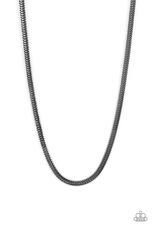Black Necklace for Men - Paparazzi Downtown Defender - Black Necklace Paparazzi Jewelry Images