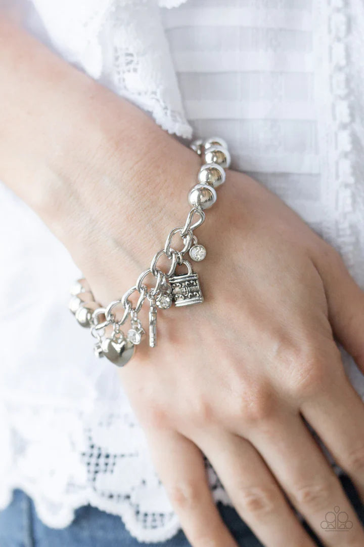 Paparazzi Feelin Flirtacious - White Bracelets Paparazzi Jewelry Images
