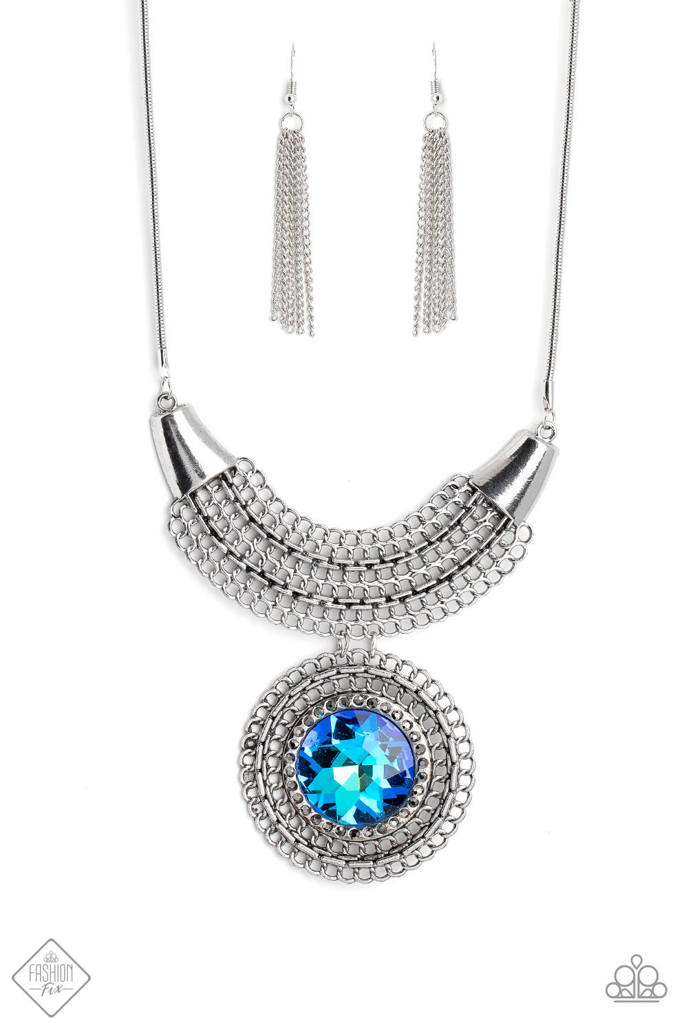2pc set: Excalibur Extravagance - Blue Necklace & Arthurian A-Lister - Blue Earrings- December Fashion Fix