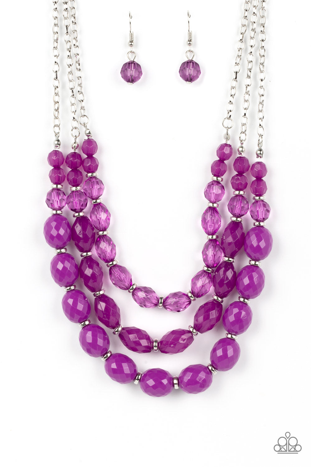 2 Piece Set: Tropical Hideaway Purple Necklace & High Tide Hammock Purple Bracelet