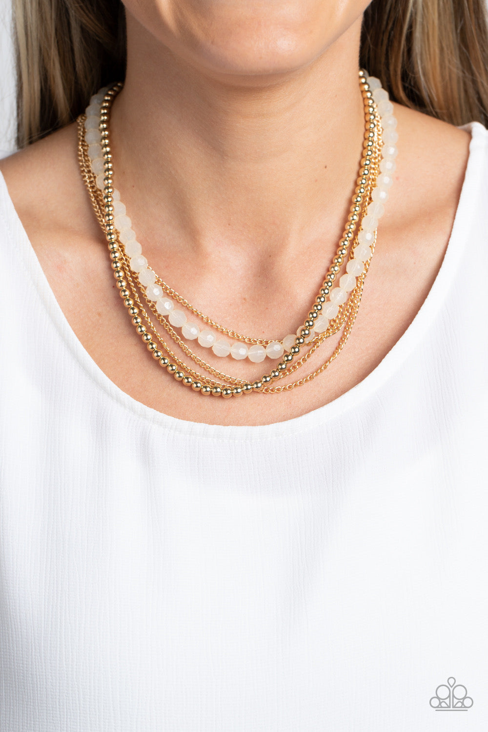 Paparazzi Boardwalk Babe - Gold Necklace -Paparazzi Jewelry Images