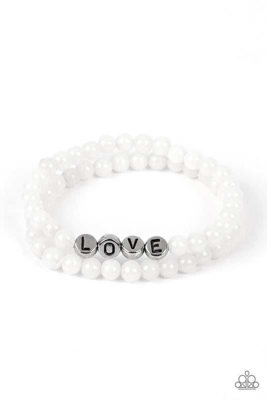 Paparazzi Devoted Dreamer - White Bracelet -Paparazzi Jewelry Images