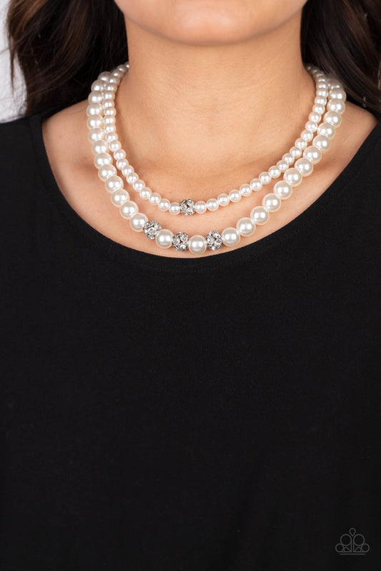 Paparazzi Brilliant Ballerina - White Necklace -Paparazzi Jewelry Images