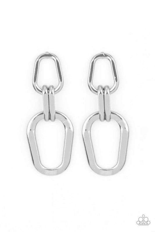 Paparazzi Harmonic Hardware - Silver Earrings Paparazzi Jewelry Images