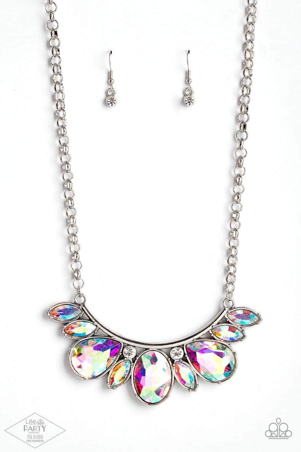 Paparazzi Never Slay Never - Oil Spill Necklace - Pink Diamond Life of the Party Exclusive - Pusher P