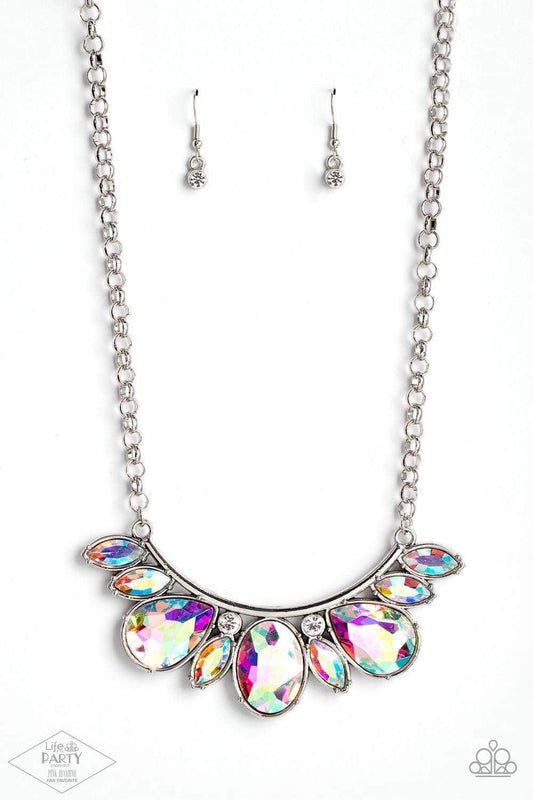 Paparazzi Never Slay Never - Oil Spill Necklace - Pink Diamond Life of the Party Exclusive - Pusher P