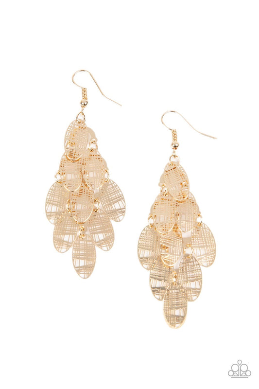 Paparazzi Cross It Off My List - Gold Earrings -Paparazzi Jewelry Images