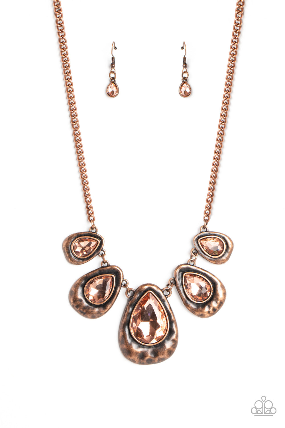 Paparazzi 2pc set: Formally Forged - Copper Necklace & Formal Fanfare - Copper Bracelet