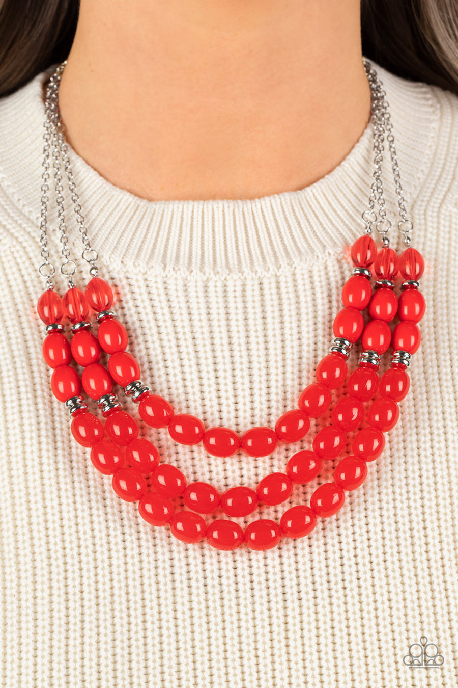 Paparazzi Coastal Cruise - Red Necklace - Pusher P