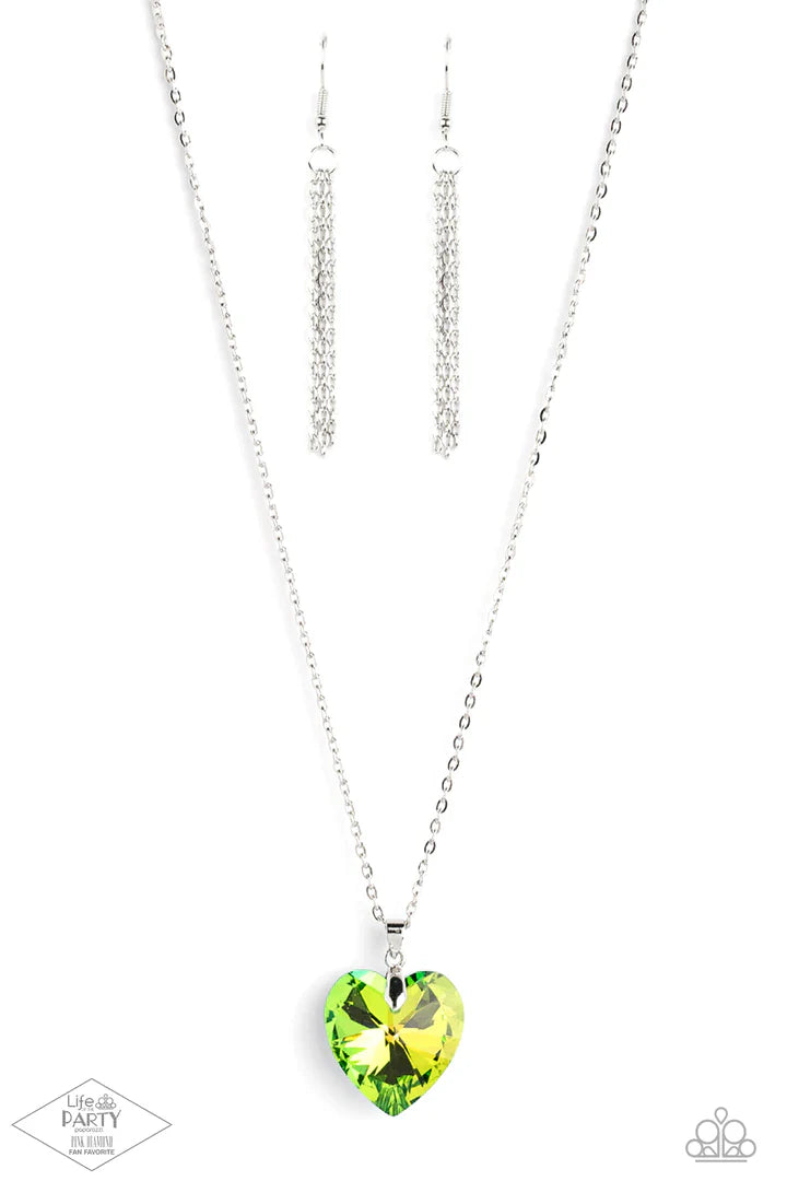 Paparazzi Love Hurts - Multi Necklace - Pink Diamond Life of the Party Exclusive - Pusher P