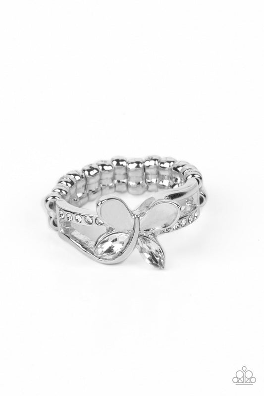 Paparazzi Fetching Flutter - Butterfly White Ring
