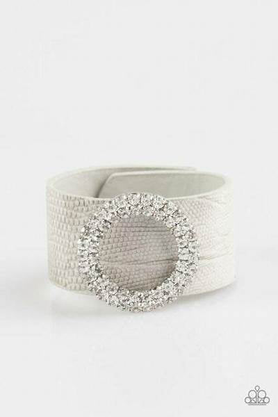 Ring In The Bling - Silver Leather Bracelet