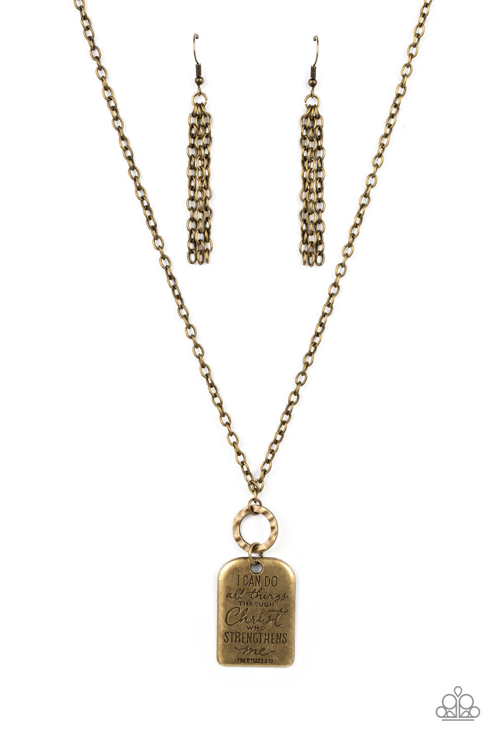 Paparazzi Persevering Philippians - Brass Necklace -Paparazzi Jewelry Images