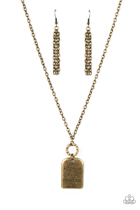 Paparazzi Persevering Philippians - Brass Necklace -Paparazzi Jewelry Images