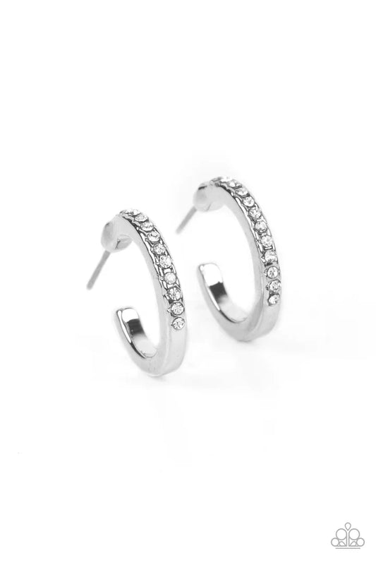 Paparazzi Audaciously Angelic - White Hoop Earrings Paparazzi Jewelry Images
