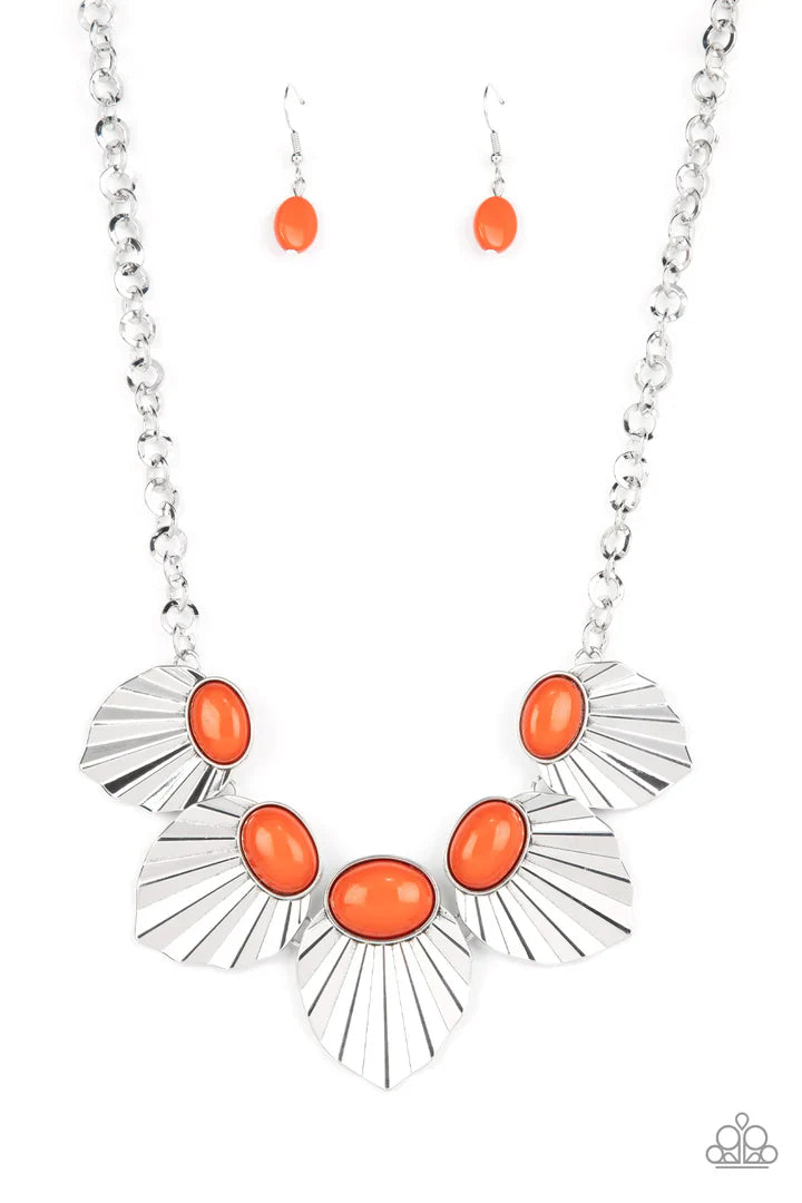 Paparazzi Fearlessly Ferocious - Orange Necklace Paparazzi Jewelry Images