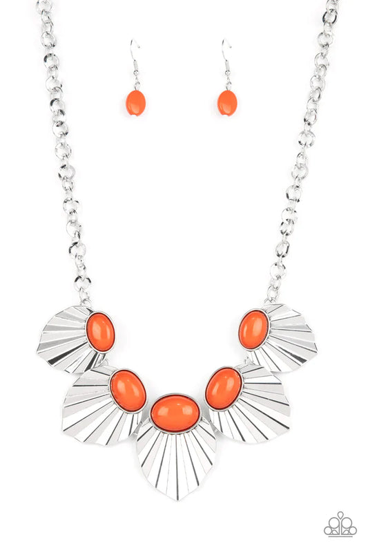 Paparazzi Fearlessly Ferocious - Orange Necklace Paparazzi Jewelry Images