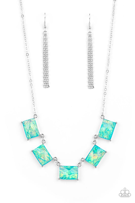 Paparazzi Opalescent Oblivion - Blue Necklace -Paparazzi Jewelry Images