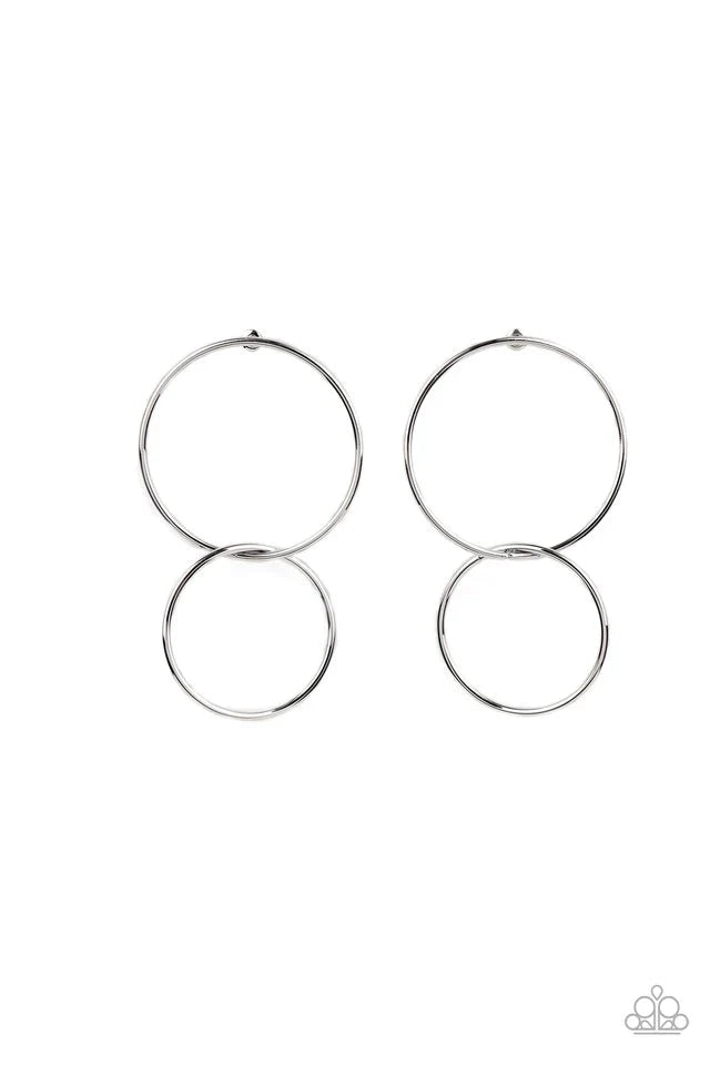 Paparazzi City Simplicity - Silver Hoop Earrings - Pusher P