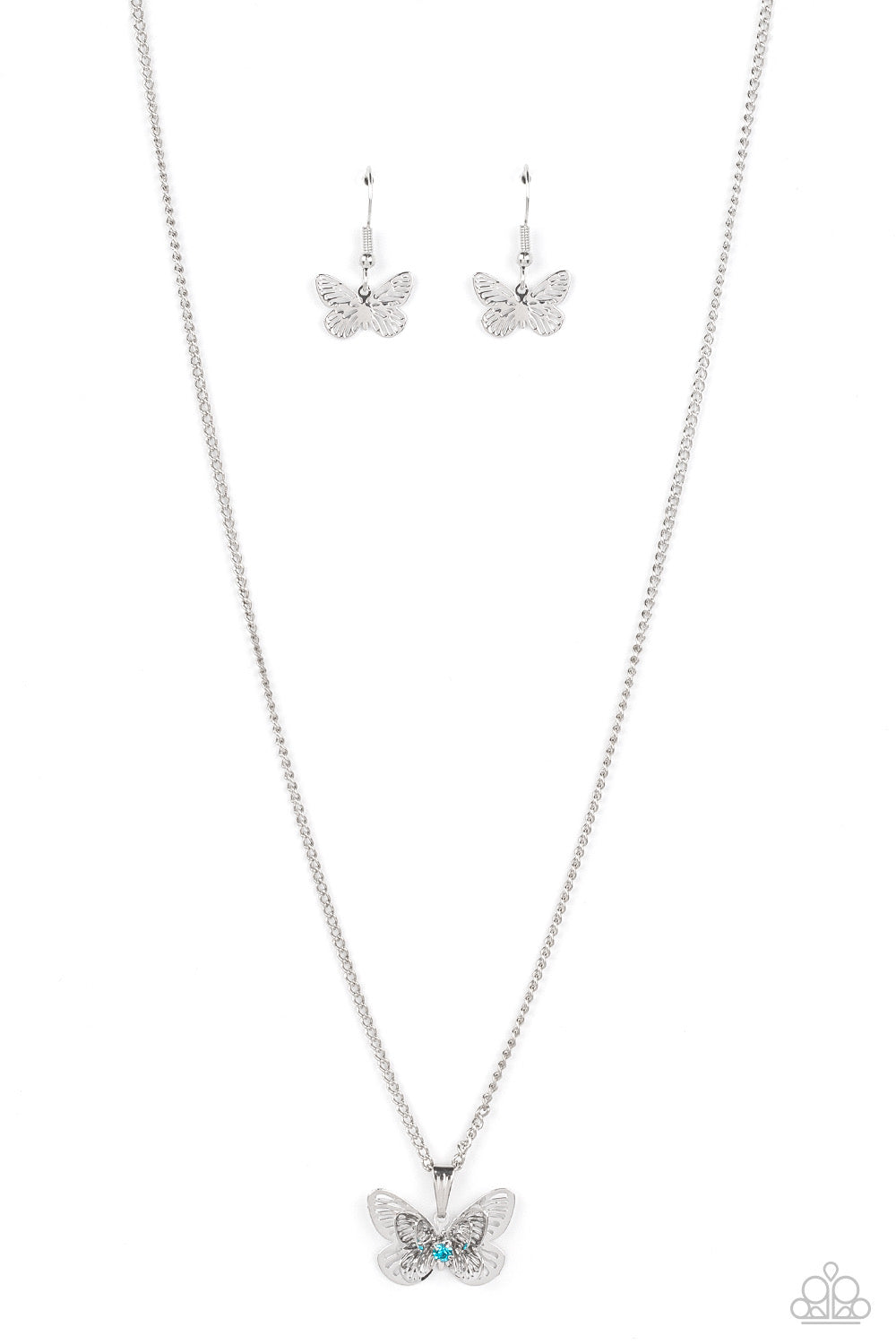 High-Flying Fashion - Blue Butterfly Necklace