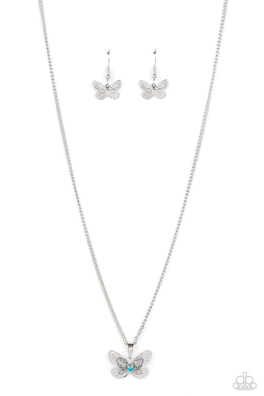 High-Flying Fashion - Blue Butterfly Necklace