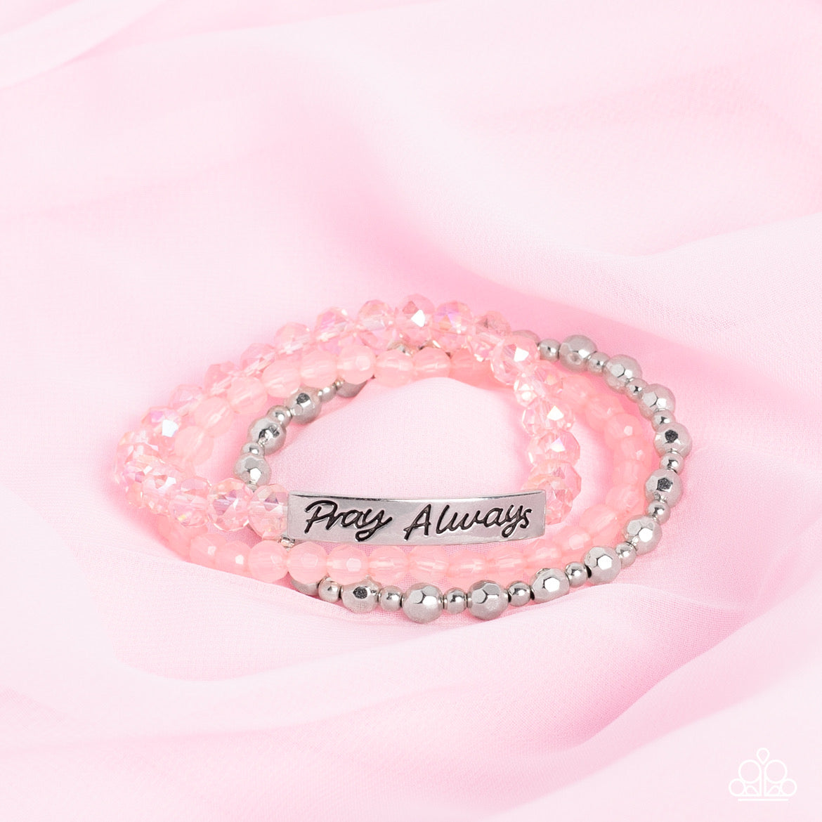 Pray Always - Pink Bracelet - Silver | Paparazzi Accessories