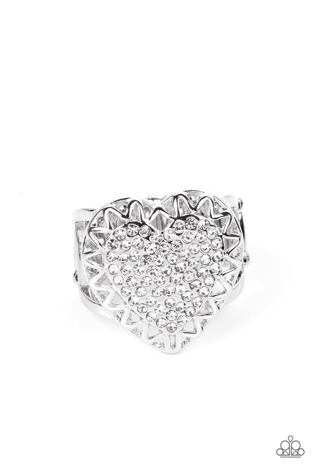 Paparazzi Romantic Escape - White Ring-Paparazzi Jewelry Images