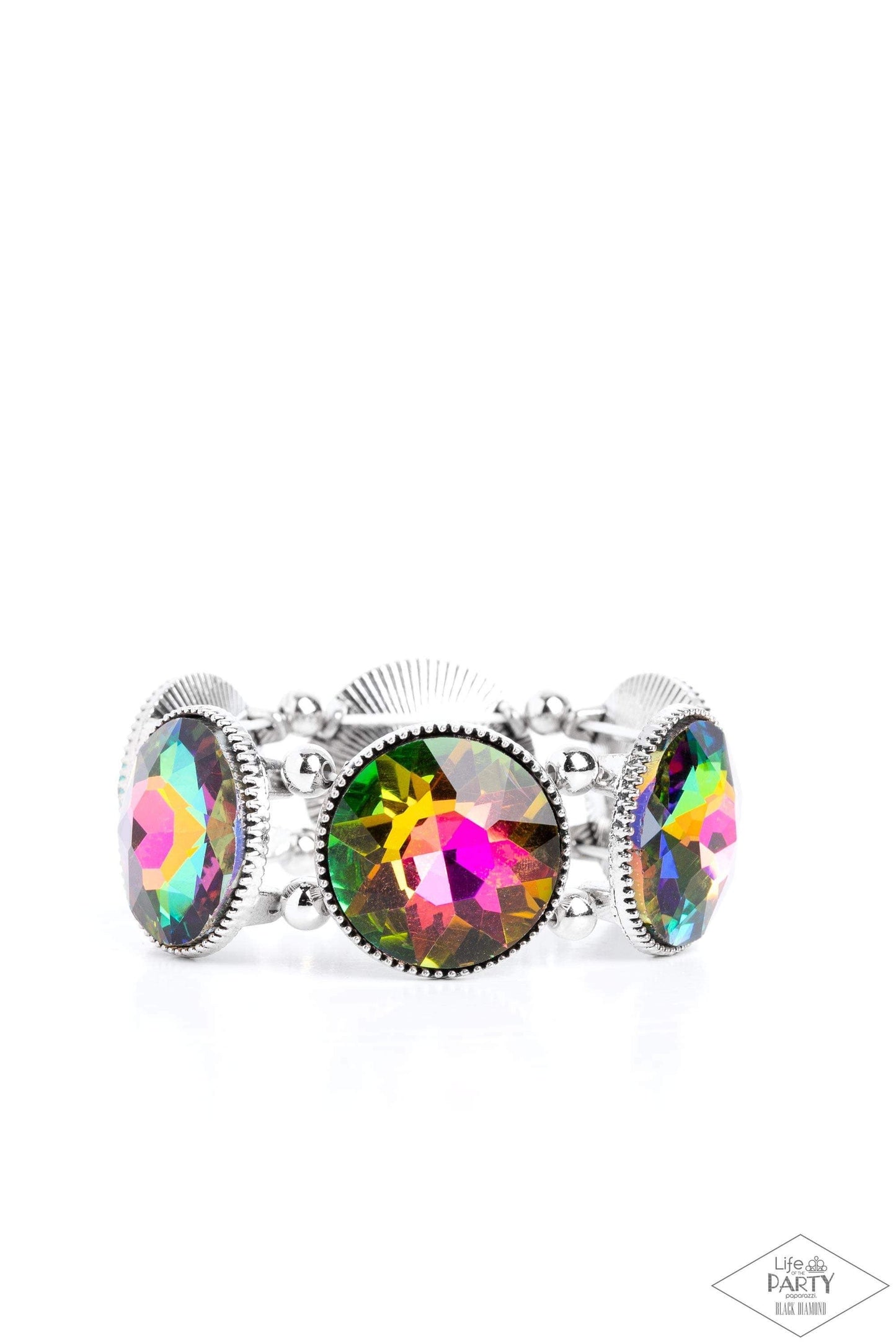 Bracelet Stretch - Powerhouse Hustle - Black Diamond Life of the Party - Paparazzi jewelry image