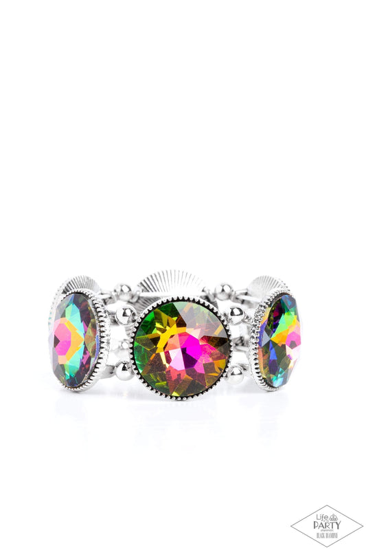 Bracelet Stretch - Powerhouse Hustle - Black Diamond Life of the Party - Paparazzi jewelry image
