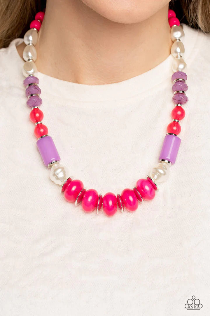 A Sheen Slate - Pink Necklace