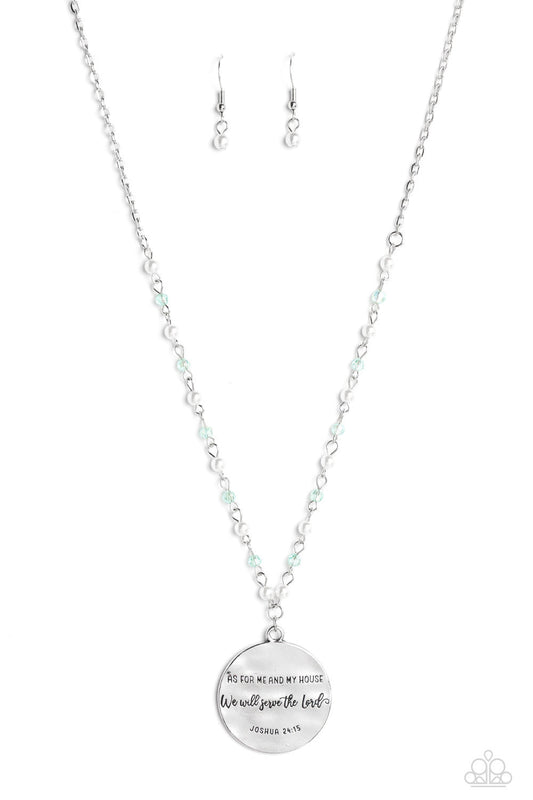Inspirational Jewelry - Paparazzi Serving the Lord - Blue Necklace Paparazzi jewelry image
