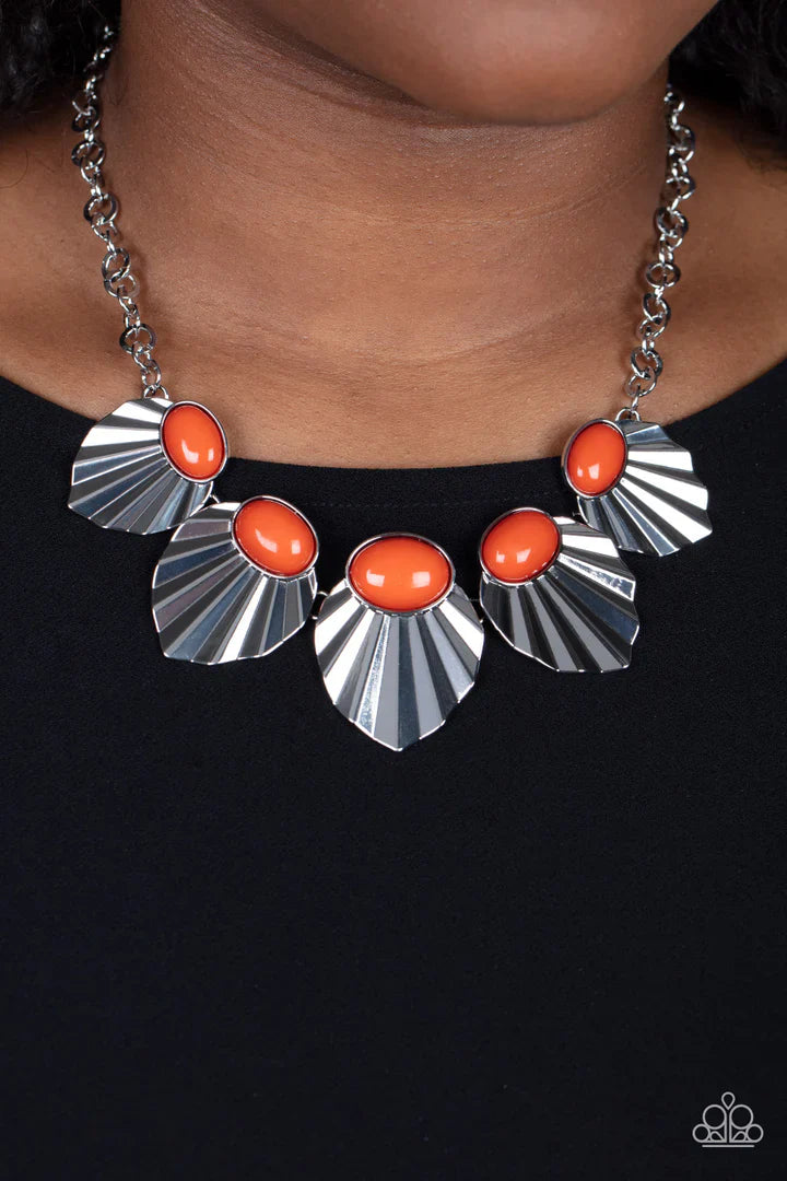 Paparazzi Fearlessly Ferocious - Orange Necklace Paparazzi Jewelry Images