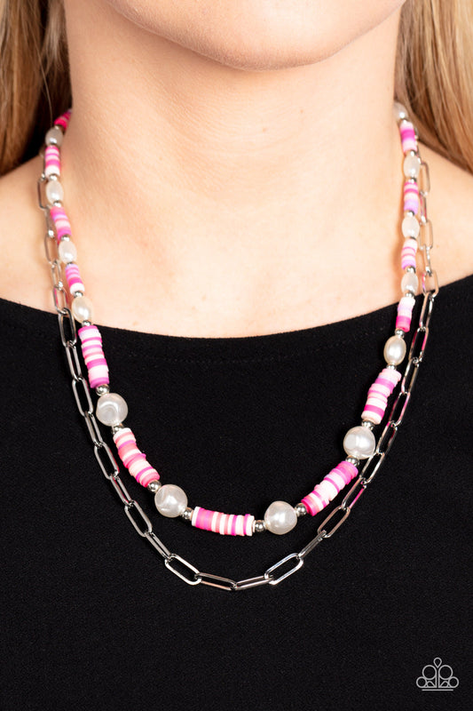 Paparazzi Tidal Trendsetter - Pink Necklace