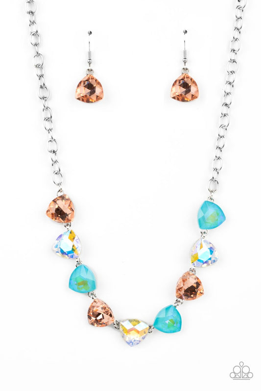 Paparazzi Dreamy Drama - Orange Necklace-Paparazzi Jewelry Images