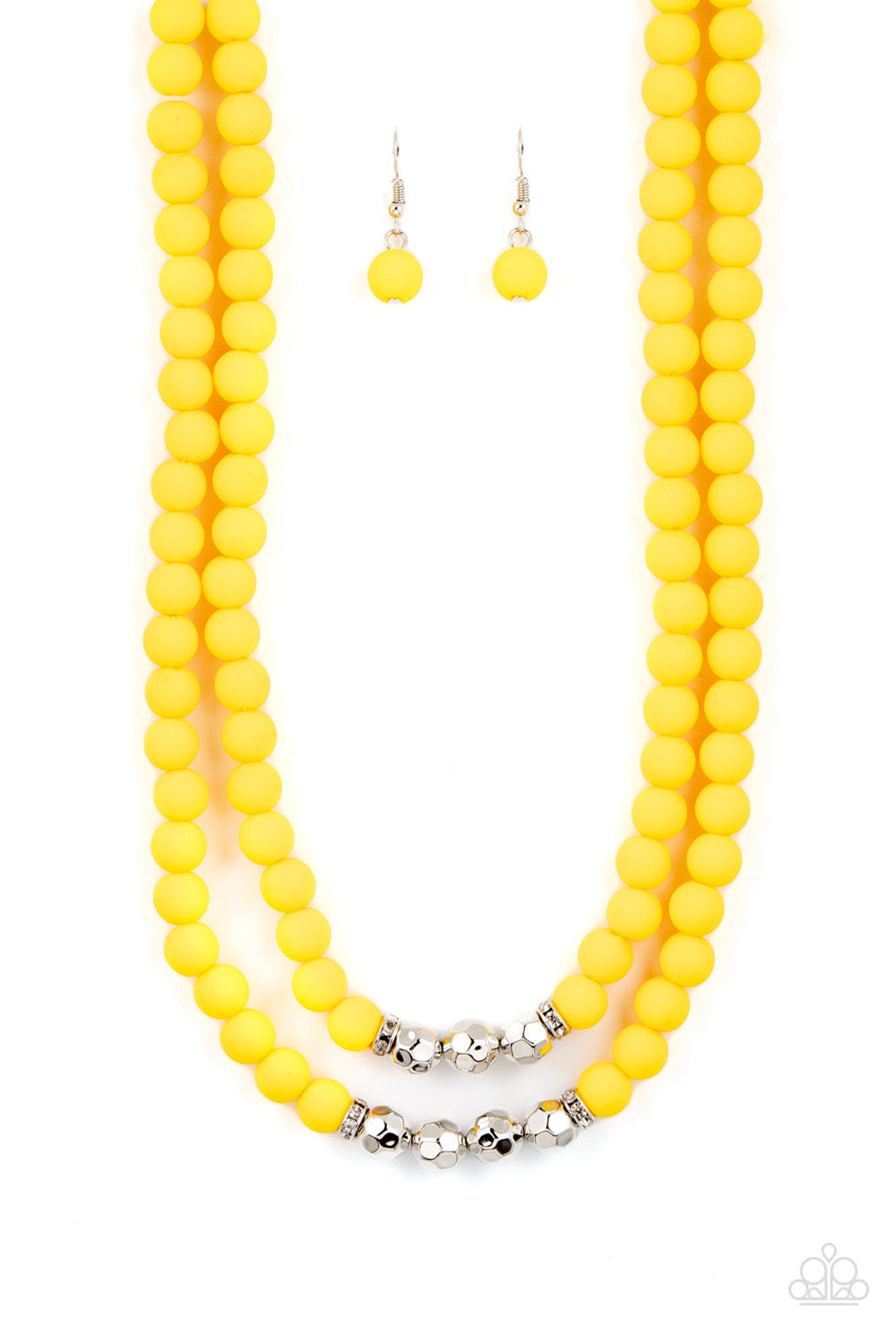 2 Piece Set: Summer Splash - Yellow Necklace & Dip and Dive - Yellow Bracelet