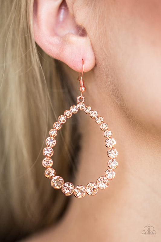 Paparazzi Rise and Sparkle! - Copper Earring - Pusher P