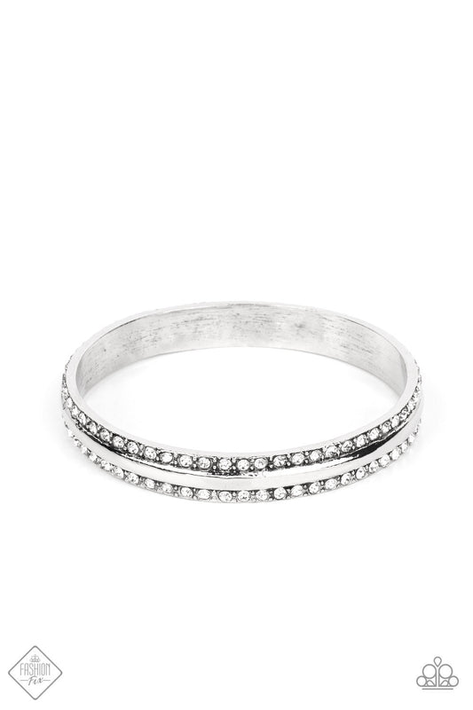Paparazzi September 2022 Fashion Fix -Forged Uproar - White Bracelet