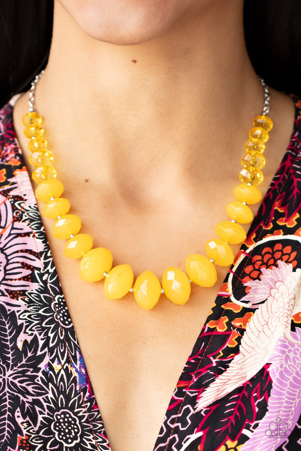 2 Piece Set: Happy-GLOW-Lucky - Yellow Necklace & Keep GLOWING Forward - Yellow Bracelet