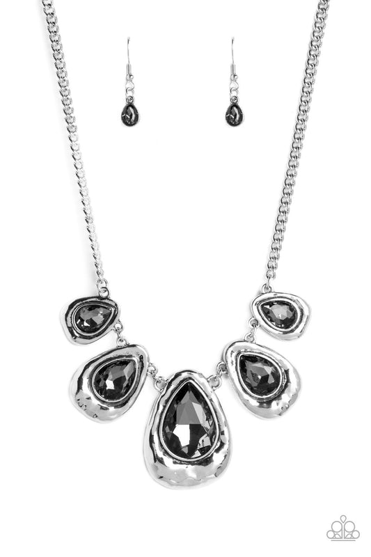 Paparazzi 2pc Set: Formally Forged - Silver Necklace & Formal Fanfare - Silver Bracelet