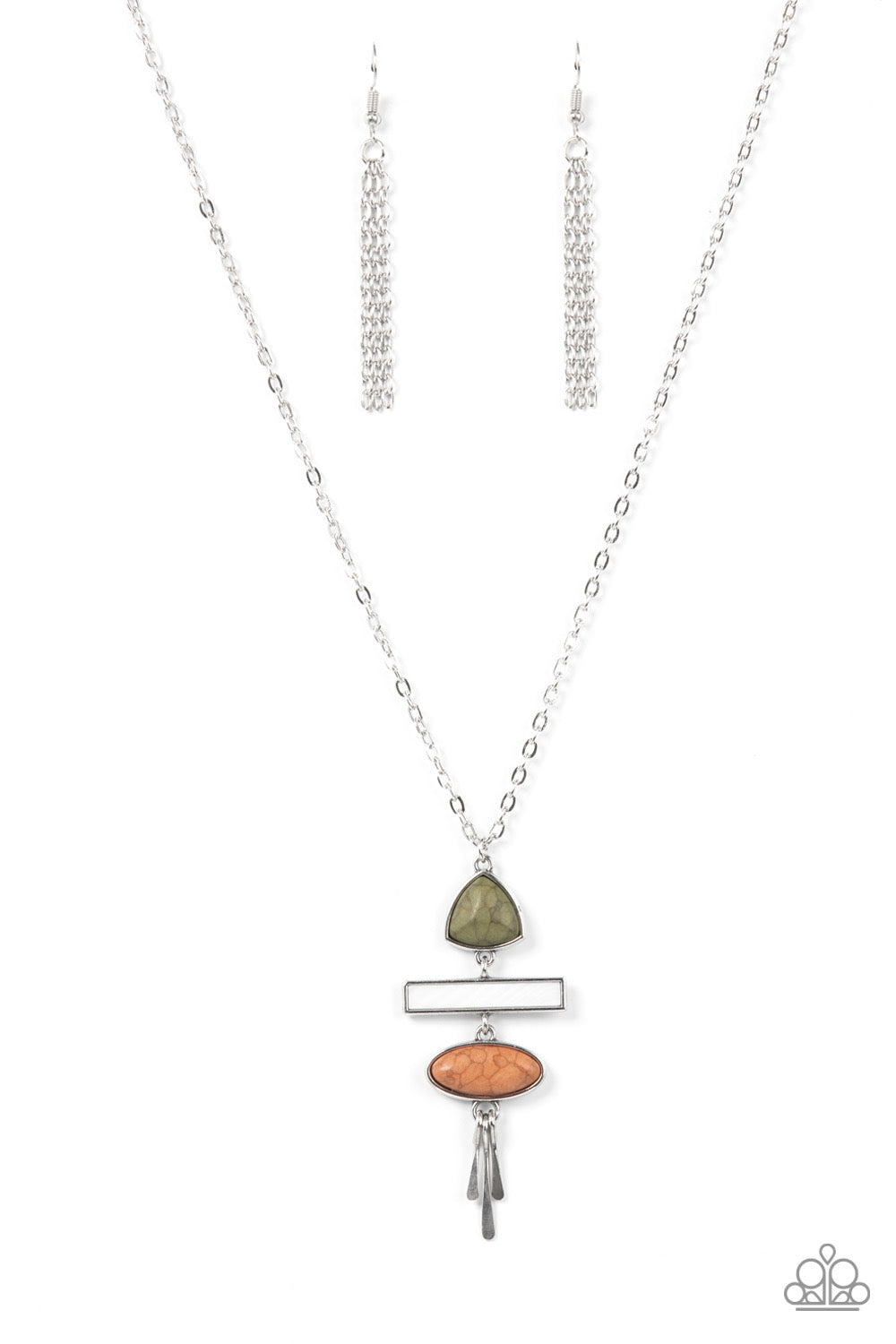 2 Piece Set- Artisan Eden - Multi Necklace and Adventurously Artisan - Multi Earrings
