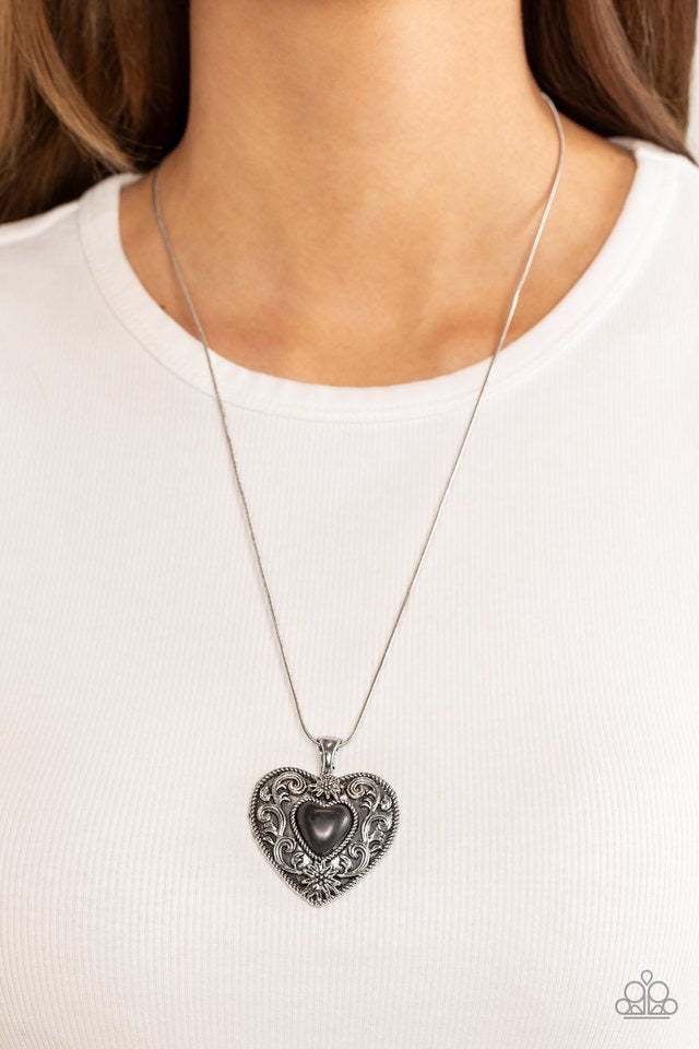 Paparazzi Wholeheartedly Whimsical - Black Necklace - Pusher P