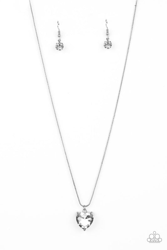 Paparazzi Smitten with Style - White Necklace -Paparazzi Jewelry Images
