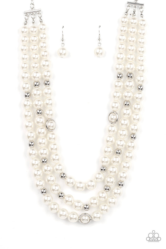 Needs No Introduction - White Necklace - Womens Pearl Necklace Paparazzi jewelry image