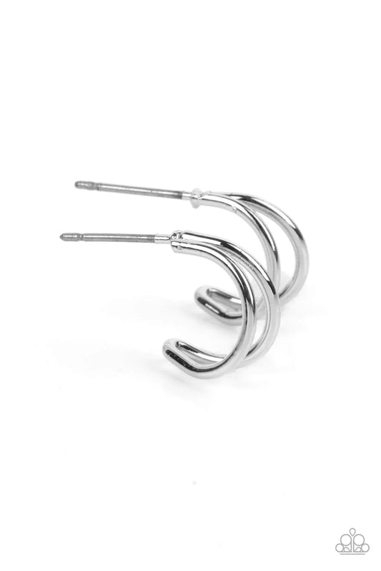 Charming Crescents - Silver Hoop Earrings